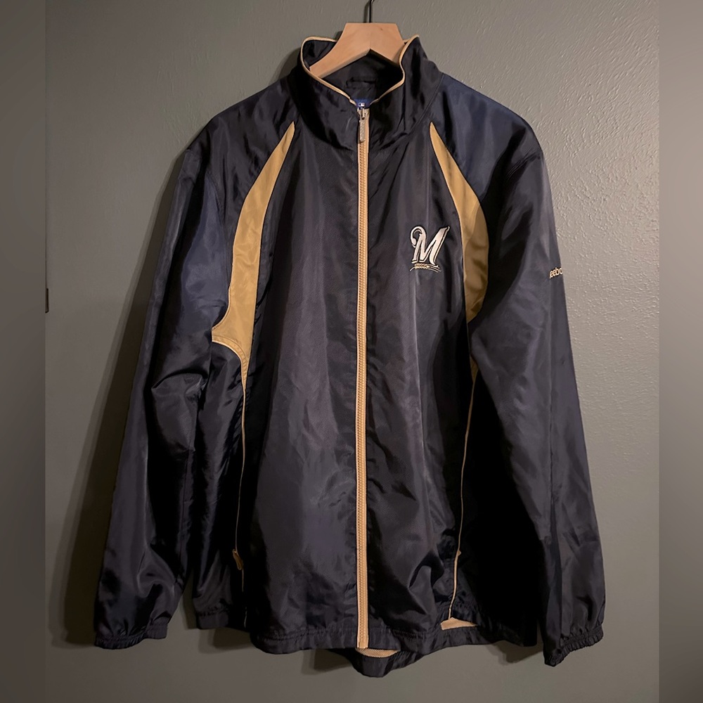 Milwaukee Brewers light jacket men’s L Reebok
